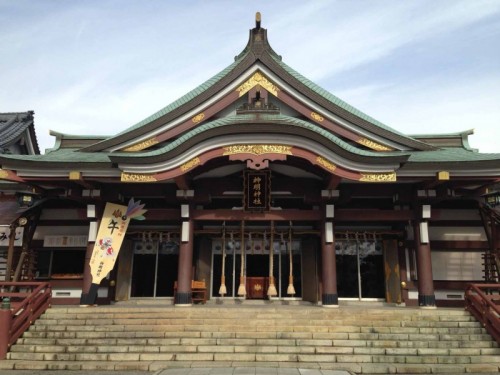 午の羽子板絵馬を福井市神明神社に設置